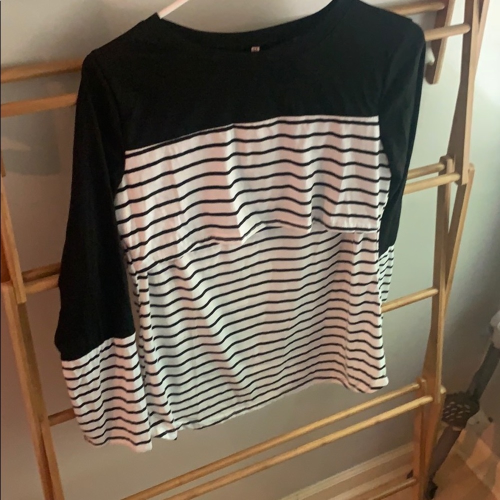 Nursing top, black white, pat pat brand